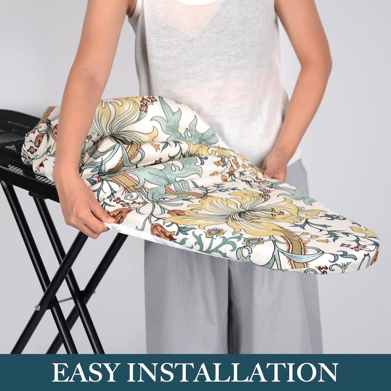 veiox Standard Size Ironing Board Cover and Pad, Full Size Scorch Resistant Padding, 100% Organic Cotton, Heat-Resistant & Washable – Elastic Trim for Easy Installation - Image 4